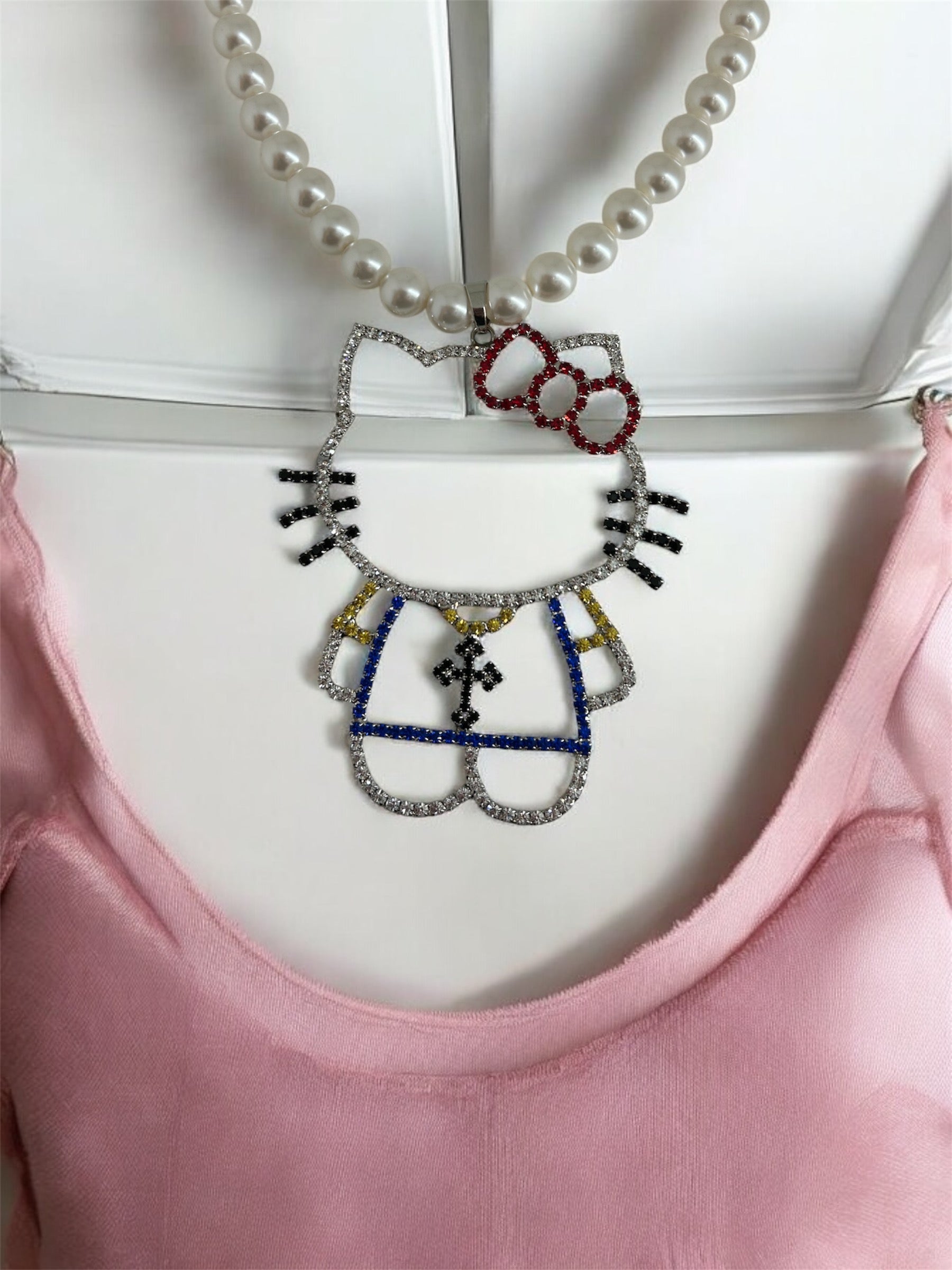 Collana Kitty Big Body Perla